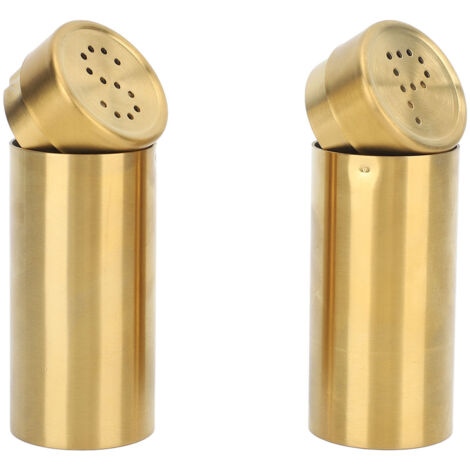 2-teiliges professionelles Gewürzflaschen-Set aus Edelstahl 304 für Küche, Camping, Grillen, Gold