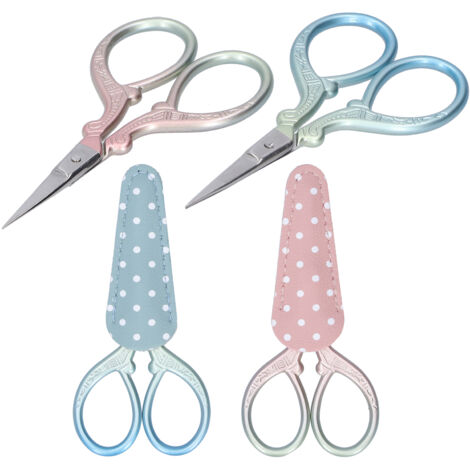 2-teiliges Retro-Stickscheren-Set mit Etui für Nähen, Garn und DIY-Bastelarbeiten