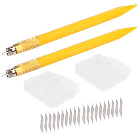 2-teiliges Schnitzmesser-Set mit gelbem Stempel, Gravierstift für DIY-Bastelarbeiten, Schneidewerkzeugen und Aufklebern