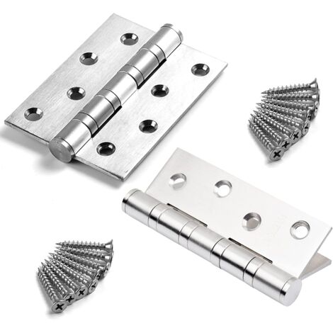 2-teiliges schweres Türscharnier, Außenscharnier aus Edelstahl, Scharniere, Holztürscharnier, Edelstahlscharniere, Heimverbinder für Wohnmöbel, Hardware, Schrank, Schublade, Türschutz (weiß)