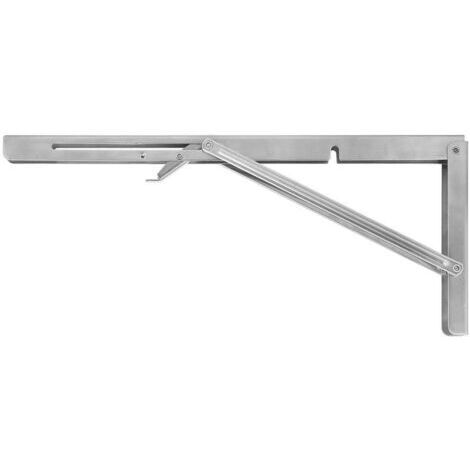 2-teiliges Set klappbarer dreieckiger Regalträger aus Edelstahl, Billy Edelstahl, 16 Zoll (40 cm)