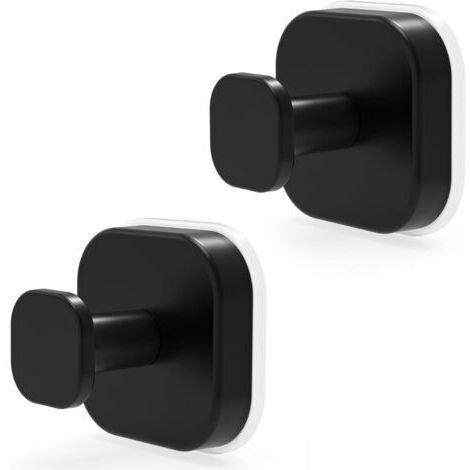 2-teiliges Set leistungsstarker Saugnapfhaken – Bohrfreie Haken, wasserfeste Edelstahl-Wandhaken, Wandhandtuchhalter für Küche und Bad, ideal für Fenster und glatte Oberflächen, Schwarz