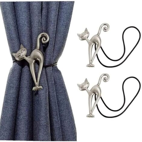 2-teiliges Set magnetischer Gardinenhalter, magnetische Gardinenclips, Gardinenclips mit hübschem Katzenmuster, Gardinenzubehör für Zuhause, Wohnzimmer, Schlafzimmer, Büro