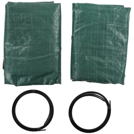 2-teiliges Set wiederverwendbarer, grüner, korrosionsbeständiger Gartensäcke (272 l) für Laub mit Henkel, 67 x 76 cm