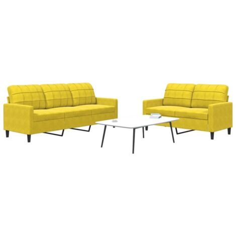 2-teiliges Sofa-Set mit Kissen Gelbes Samt