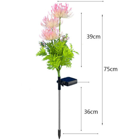 2-teiliges Solar-Blumenleuchten-Set für den Außenbereich, IP65 wasserdichte LED-Leuchten, Gartendekoration, Solarleuchten für Balkon, Terrasse, Weg, Rasen