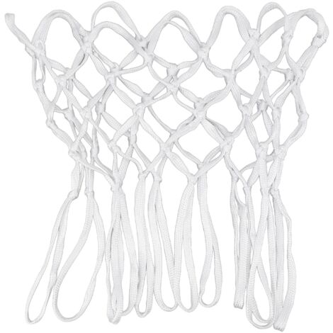 2-teiliges, strapazierfähiges Basketballnetz aus weißem Nylon, universell einsetzbar, hohe Festigkeit, für den Innen- und Außenbereich, ganzjährig geeignet