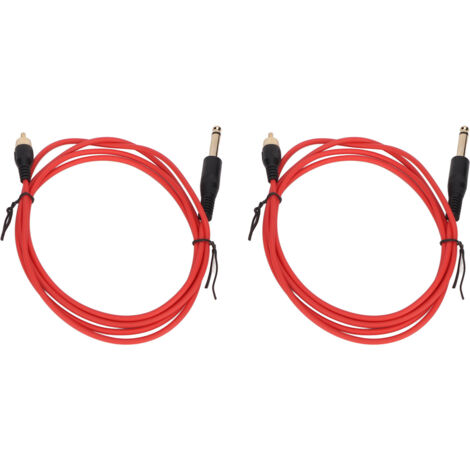 2-teiliges Tattoo-Clip-Kabel – 1,8 m (5,9 Fuß) professionelle Kupfer-RAC-Schnittstelle mit roter Silikonhülle