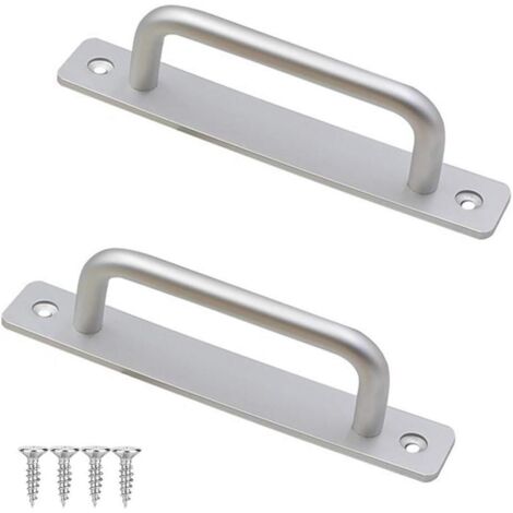 2-teiliges Türgriffset, Schranktürgriff aus Aluminiumlegierung, Möbelgriff mit silbernen Schrauben