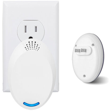 2-teiliges Ultraschall-Abwehrgerät – Professionelle Nager- und Insektenbekämpfung, Sicherheit für die ganze Familie, 80 m² Reichweite, 24–84 kHz Frequenz, Weiß, US-Stecker