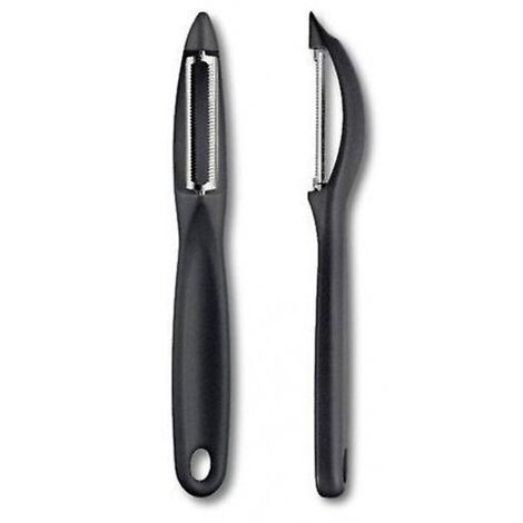 2-teiliges Universal-Schälerset für Obst und Gemüse, extra scharf, gezahnt, doppelseitig, ergonomischer Griff