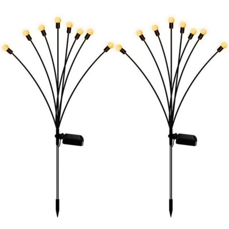 2-teiliges wasserdichtes Solar-LED-Leuchtenset, Gartenbeleuchtung für Einfahrten, Rasenflächen oder Terrassen
