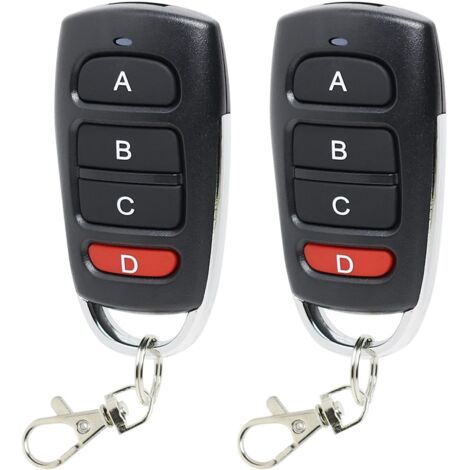 2 télécommandes de porte de garage 433 MHz, télécommande universelle sans fil pour porte de garage, duplicateur de télécommande de porte de garage à 4 boutons, portail électrique clone longue portée d