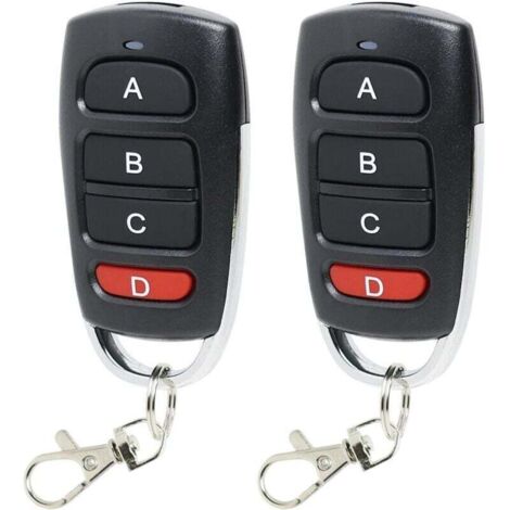2 télécommandes de porte de garage 433 MHz, télécommande universelle sans fil pour porte de garage, duplicateur de télécommande de porte de garage à 4 boutons, portail électrique clone longue portée d