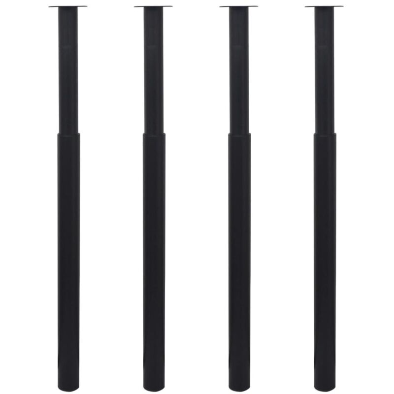 vidaXL Telescopic Table Legs 4 Pcs Black 710 Mm-1100 Mm, Black