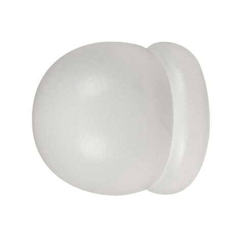 2 terminali a palla per bastone legno diametro 28 mm - bianco