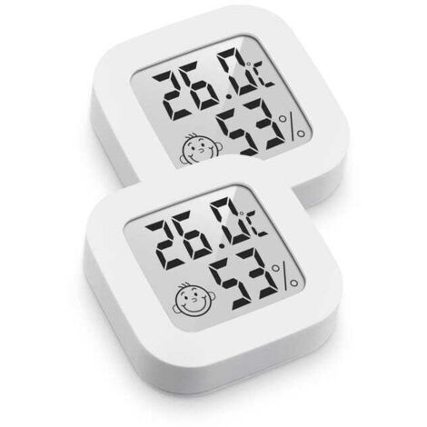 2 Termometri Igrometri Digitali – Termometro Ambiente con Display LCD Bianco