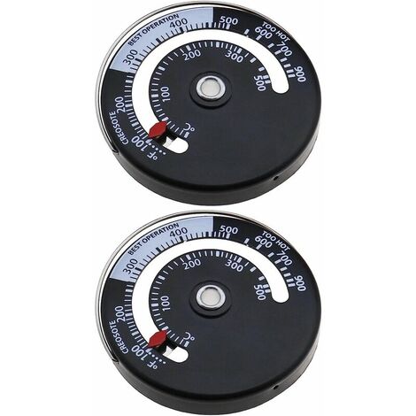 2 termómetros para horno de 0 a 500 °/100 a 900 °F, termómetro magnético para quemador de madera, termómetro de cocina de aleación de aluminio para asar a la parrilla