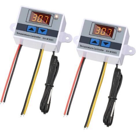 2 termostati AC 110V-220V con sonda, modulo regolatore di temperatura digitale a LED XH-W3001, termostato programmabile per riscaldamento/raffreddamento da -50℃ a 110℃