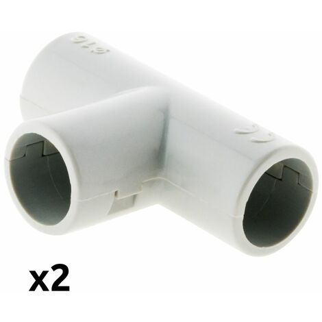 2 Tés IRL Ø16mm Gris