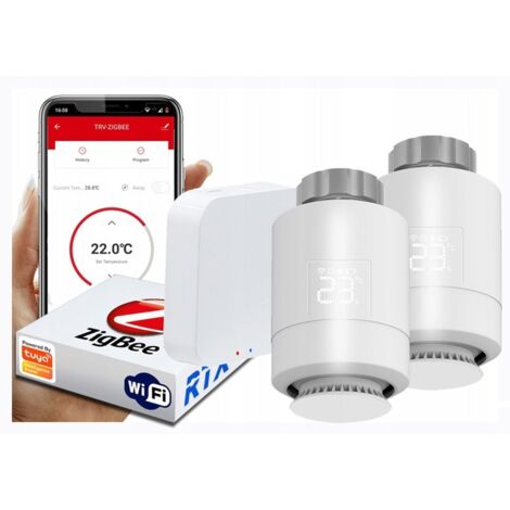 2 têtes de thermostat RTX + passerelle WiFi Zigbee Tuya SET