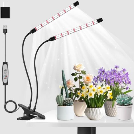 2 têtes Lampe pour Plantes,160LED Double luminosité Lampe de Plante en Croissance, Lampe LED Horticole, Spectre Complet Lampe de Croissance pour Semis, Succulentes