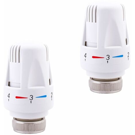 2 Têtes Thermostatiques, Thermostatiques M30 x 1,5 Position Zéro Vanne de Radiateur Vanne Thermostatique de Réglage Thermostat de Radiateur