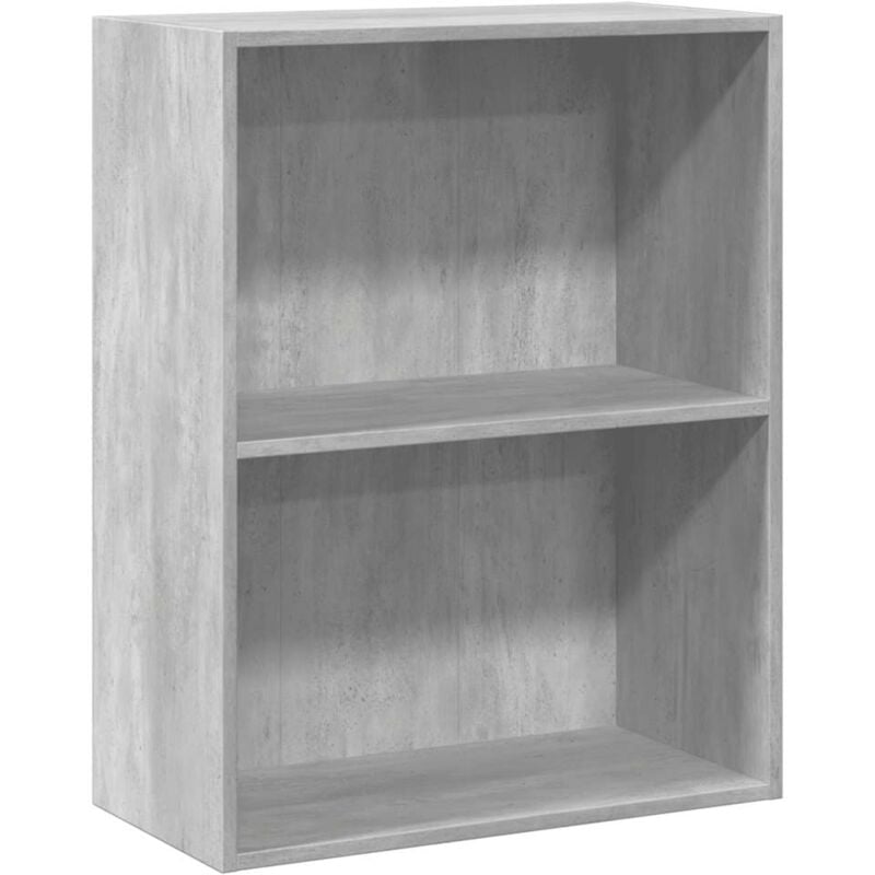 Vidaxl - 2-Tier Book Cabinet Concrete Grey 60x30x76.5 cm Engineered Wood