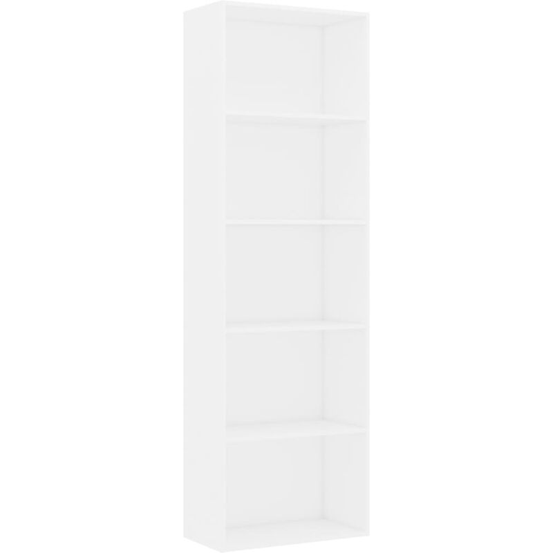 Vidaxl - 5-Tier Book Cabinet White 60x30x189 cm Engineered Wood