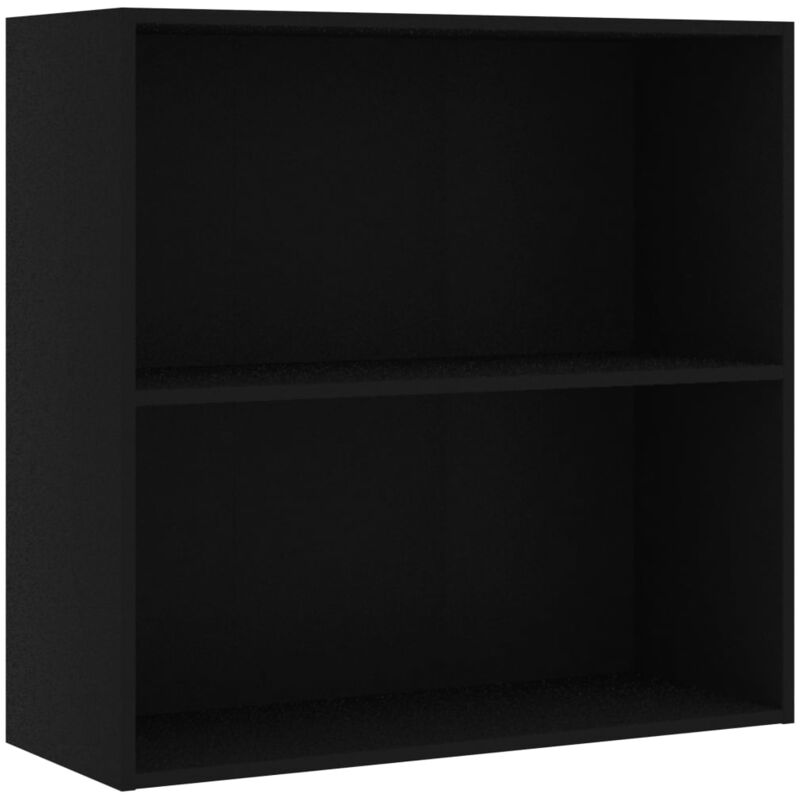 Vidaxl - 2-Tier Book Cabinet Black 80x30x76.5 cm Engineered Wood