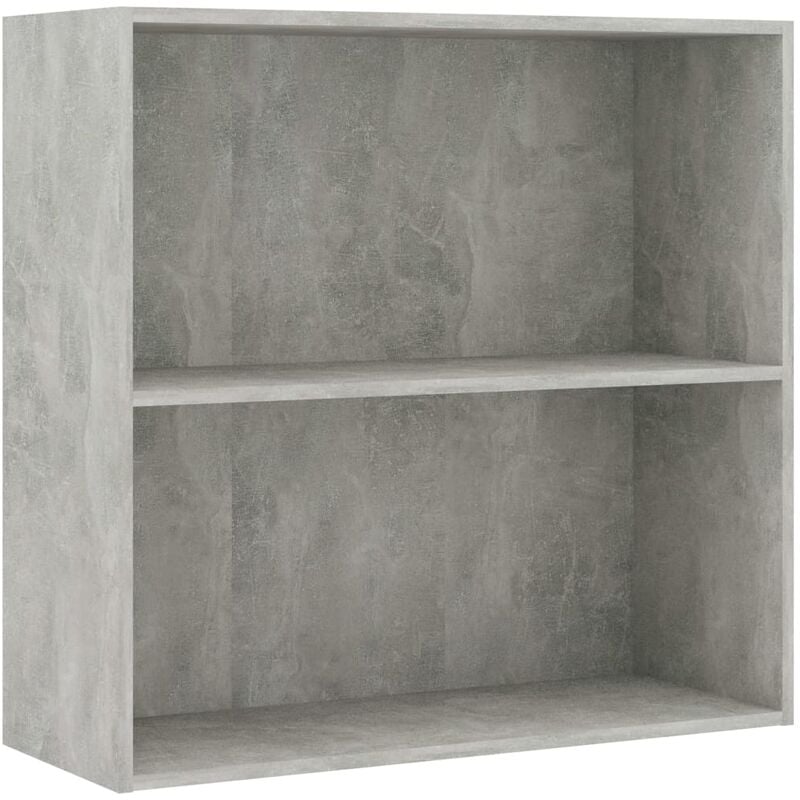 Vidaxl - 2-Tier Book Cabinet Concrete Grey 80x30x76.5 cm Engineered Wood