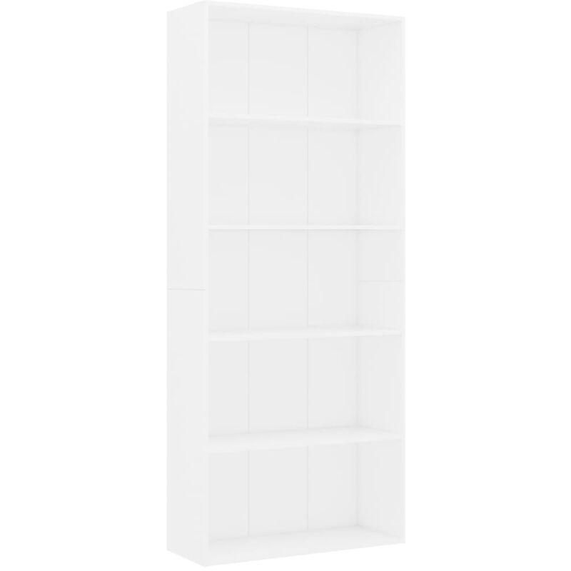 Vidaxl - 5-Tier Book Cabinet White 80x30x189 cm Engineered Wood