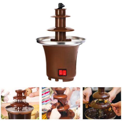 2 Tier Chocolate Fondue Fountain, Choco Melts Dip Warming Machine, for Melted Chocolate, Candy, Butter, Cheese, Caramel Dip