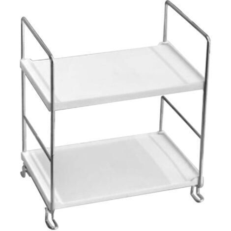 2 Tier Countertop Organizer Nordic Style Large Space Removable Cabinet Storage Shelf for Bedroom Bathroom Kitchen