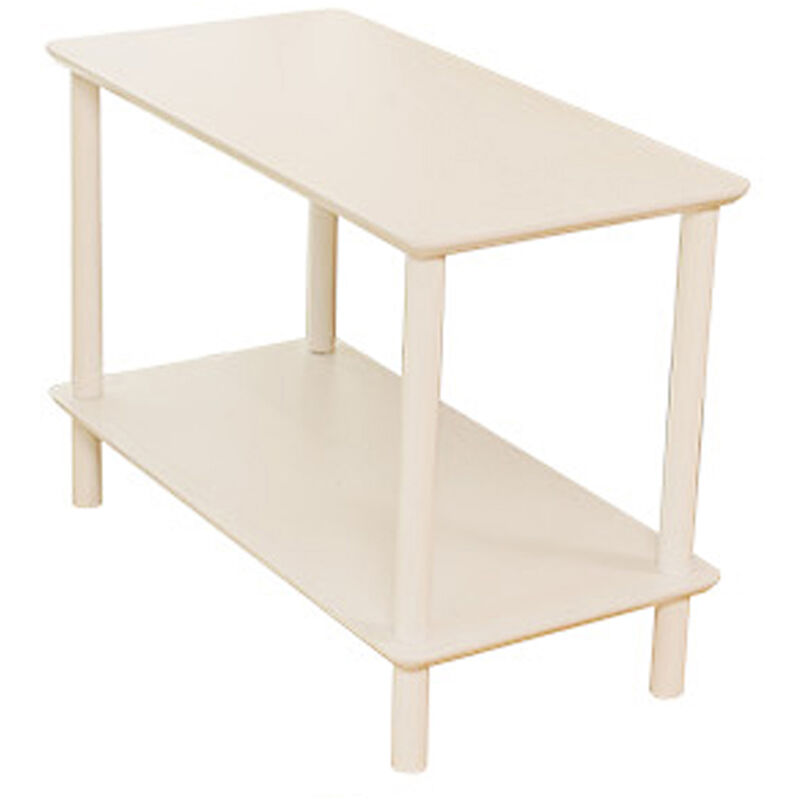 

Mesa auxiliar de 2 niveles Mesa auxiliar de cafe Mesita de noche con diseno abierto Patron de grano de madera Decoracion para el hogar Muebles para