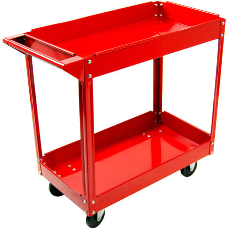 2 Tier Heavy Duty Service Cart Workshop Garage Tool Wolf
