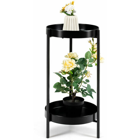 main image of "2 Tier Metal Plant Stand Flower Pot Holder Display Rack Shelf Indoor Outdoor"