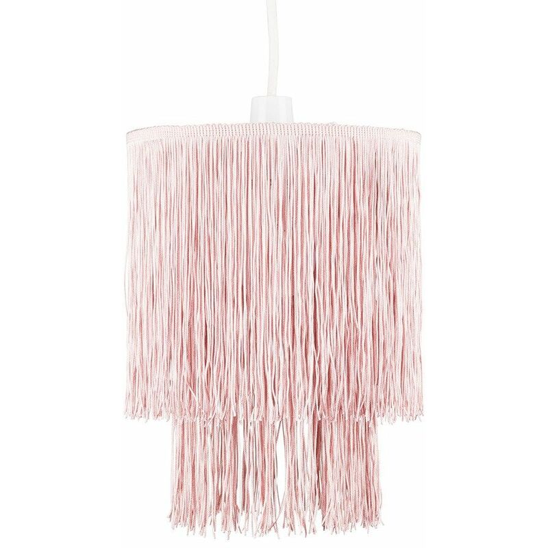 Ceiling Pendant 2 Tier Light Shade With Tassels - Add LED Bulb