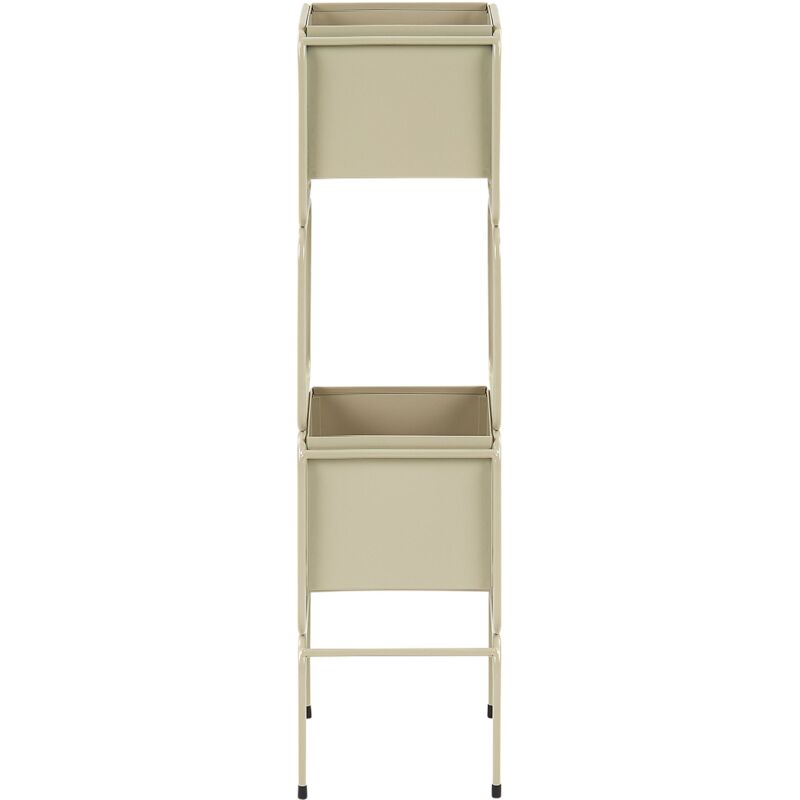Beliani - 2-tier Plant Stand Indoor Flower Pot Round 20 X 20 X 75 Cm Metal Beige Colutena