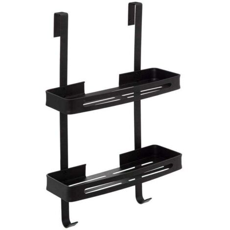 2-Tier Shower Caddy with Black Adhesive Stick - 5five