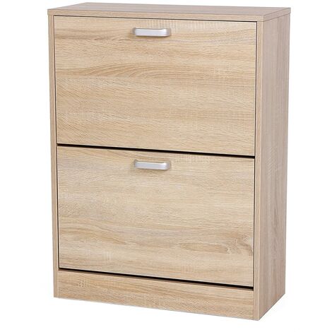 2 Tier Wooden Storage Cabinet For Shoes Storage Unit 60 X 24 X