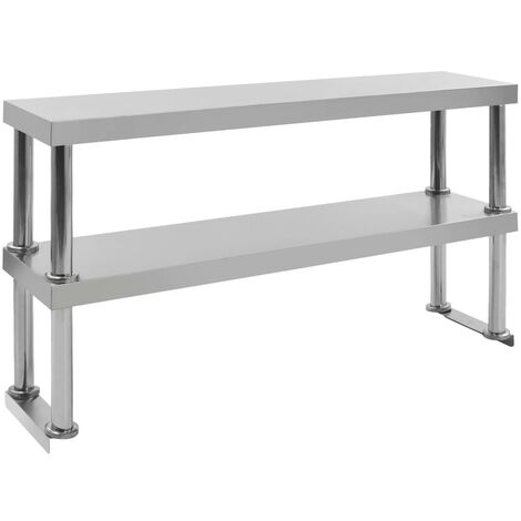 KPS Stainless Steel Double Overshelf for Prep Work Table 18 x 60 NSF 