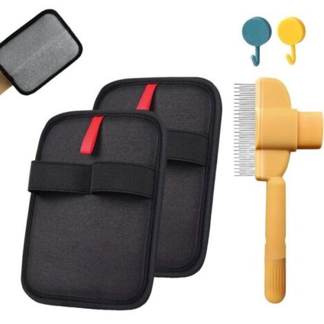 2 Tierhaarentfernungshandschuh, Tierhaarentfernungshandschuh, magnetische Borsten, zum Entfernen von Tierhaaren (B) BRUSH