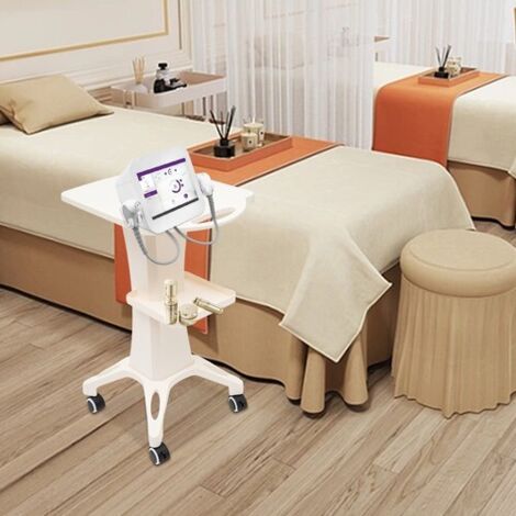 2 Tiers Beauty Salon Stand Rolling Cart SPA Beauty Machine Holder Trolley ABS