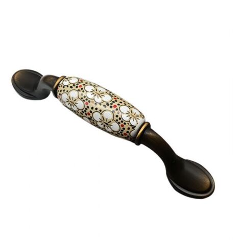 2 tiradores de cerámica para cajón de muebles con tornillos, tiradores vintage para puertas de armarios, tiradores para cajones de cocina.