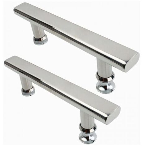 2 tiradores para puerta de ducha de acero inoxidable cromado, 145 mm, para cocina y baño.