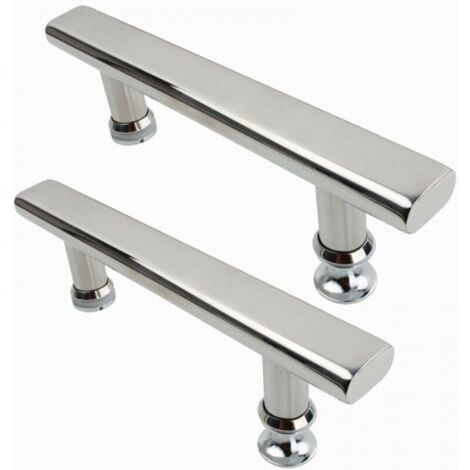 2 tiradores para puerta de ducha de acero inoxidable cromado de 145 mm para cocina y baño.