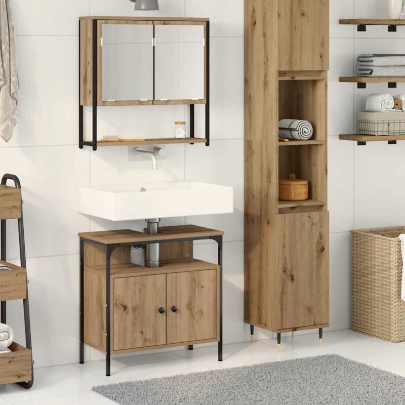 Vidaxl - 2-teiliger Badezimmermöbel-set Aus Artisan Eiche, Engineered Wood 369372