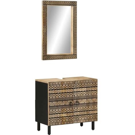 2-tlg. Badmöbel-Set Massivholz Mango vidaXL177155