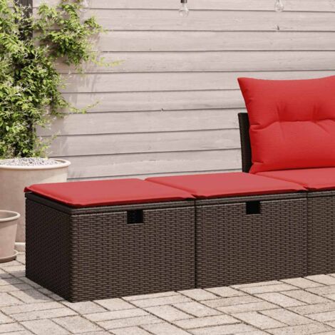 2-tlg. Garten-Sofagarnitur mit Kissen Braun Poly Rattan Akazie vidaXL